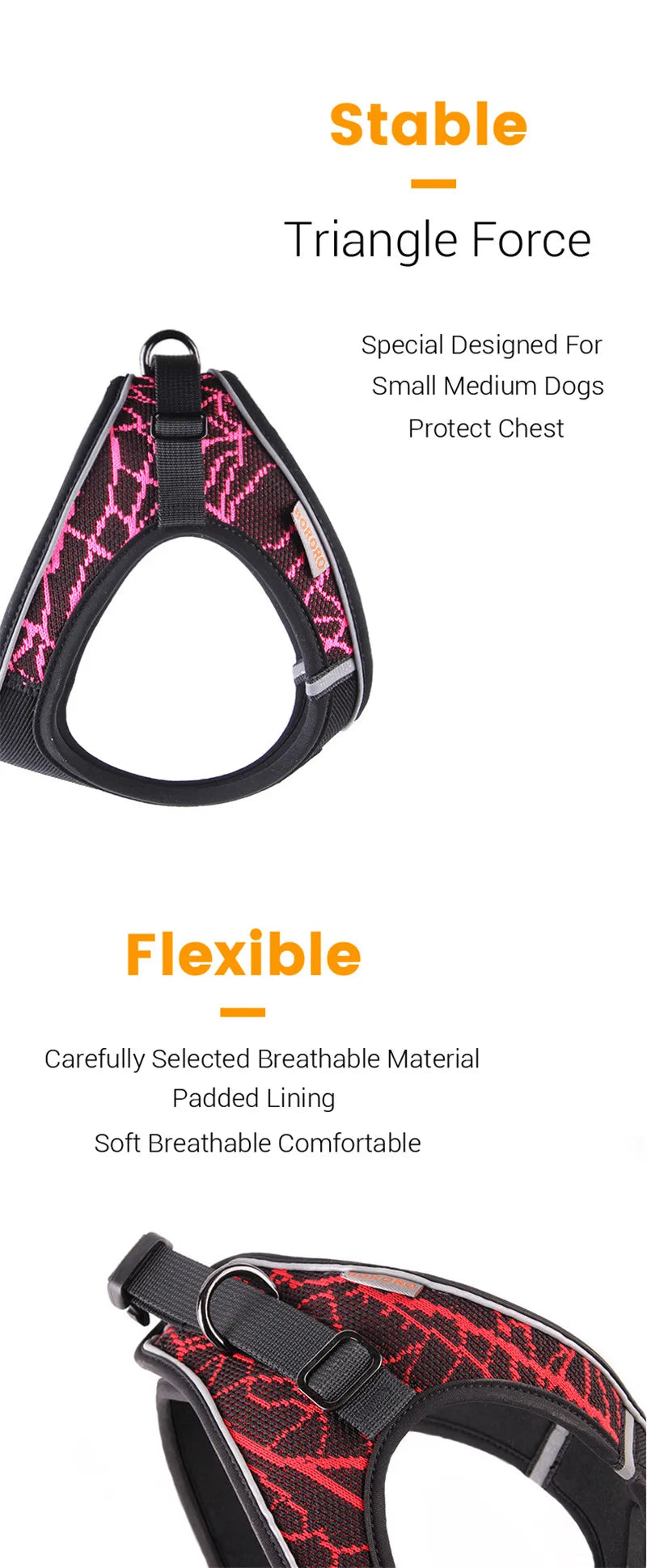 Reflective No-Pull Dog Harness for Small & Medium Dogs — Padded Breathable Vest