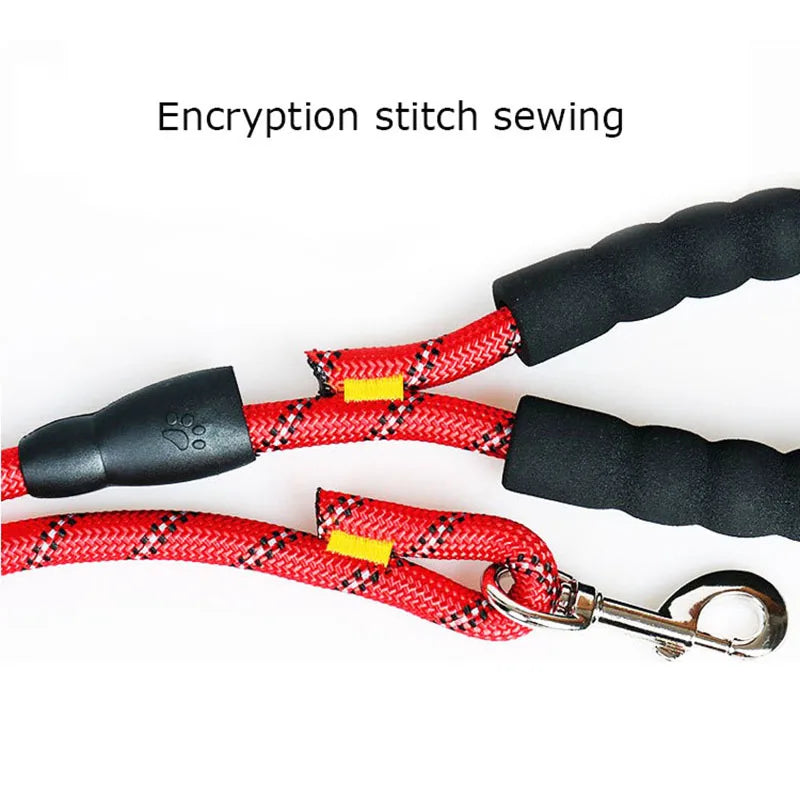 Reflective Dog Leash with Padded Handle — Durable Nylon, 7 Colors, 3 Lengths