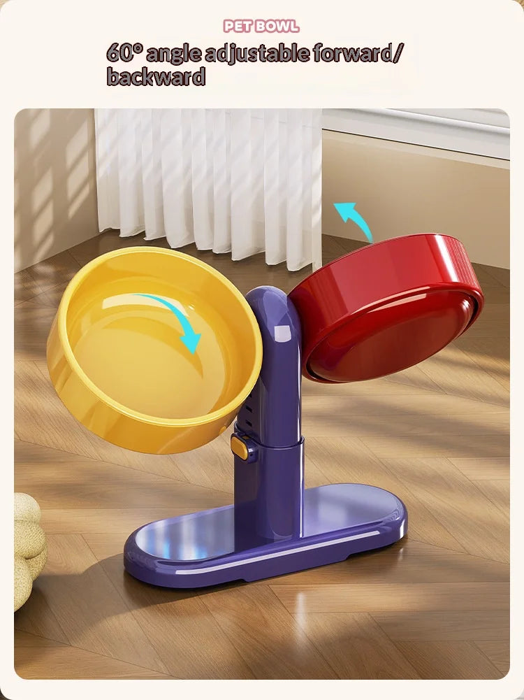 Height-Adjustable Anti-Tip Bowl for Dogs and Cats