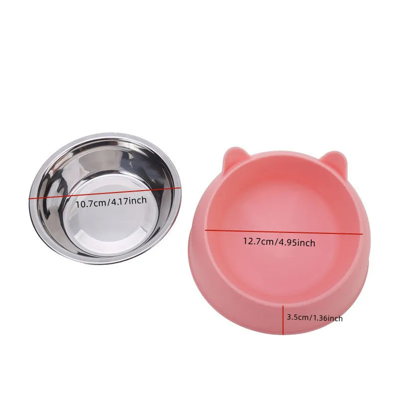 Tilted Stainless Steel Bowl for Cats and Dogs – 1, 2 or 5 Pack