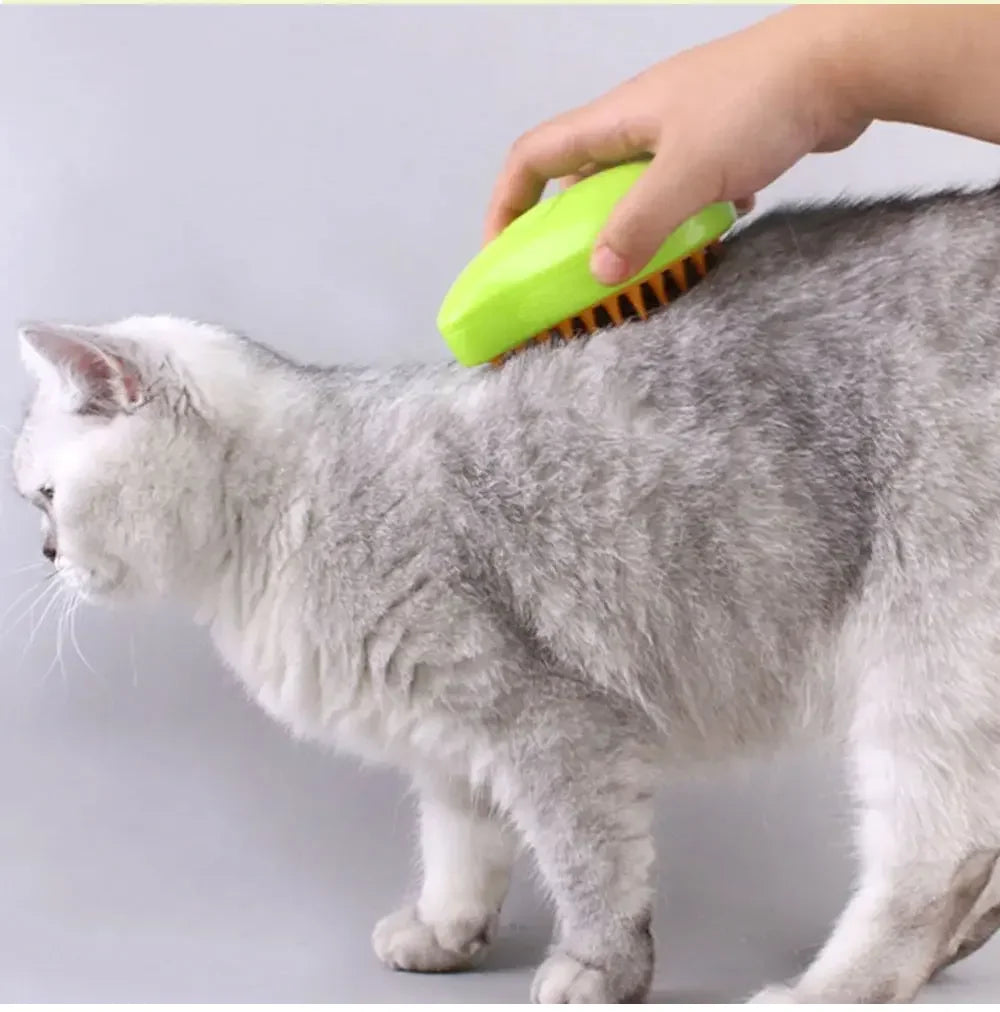 3-in-1 Steam Brush for Cats & Dogs – Grooming, Massage & Steamer