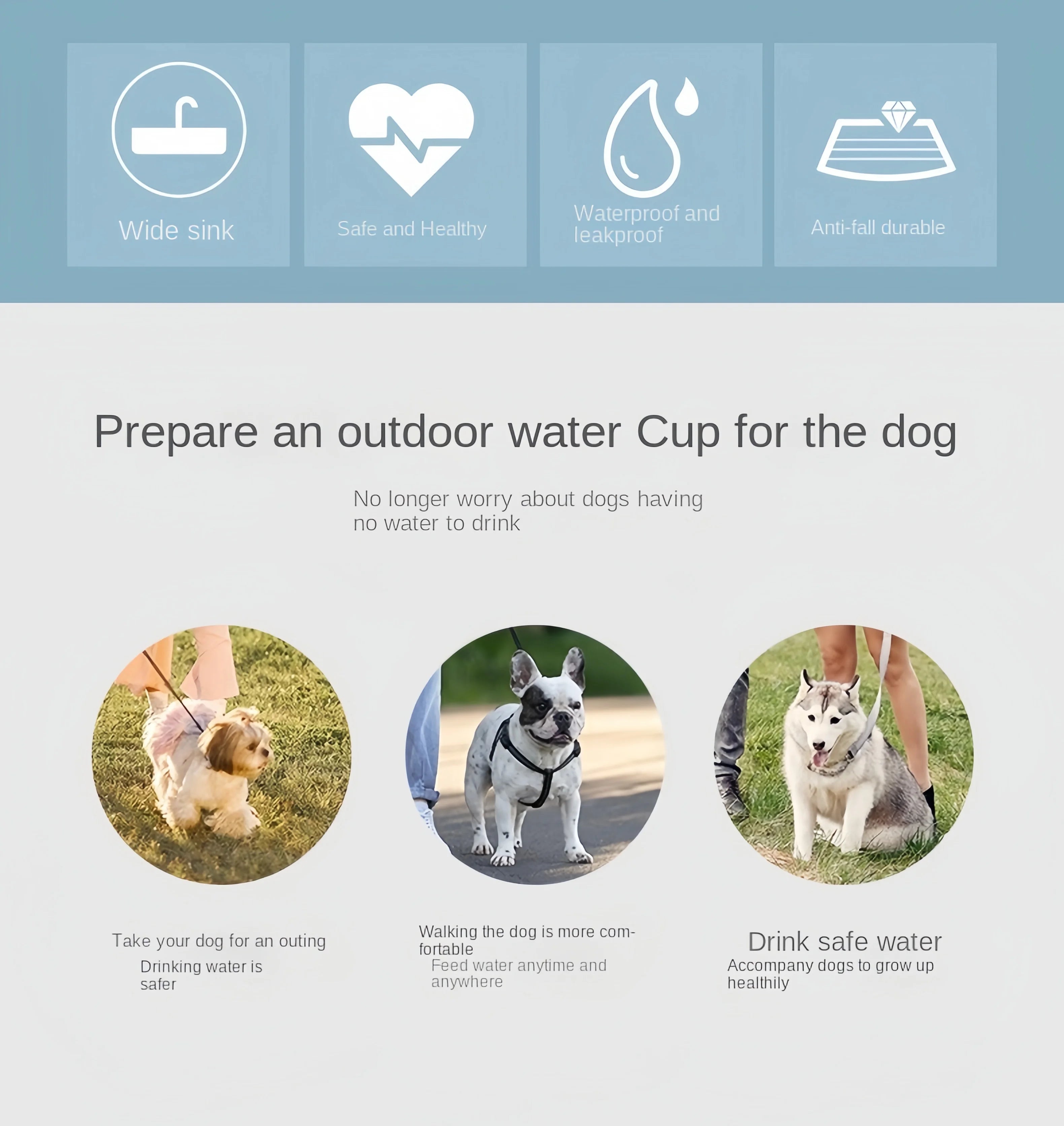 2-in-1 Portable Water Bottle with Food Storage for Dogs & Cats – Travel & Walks