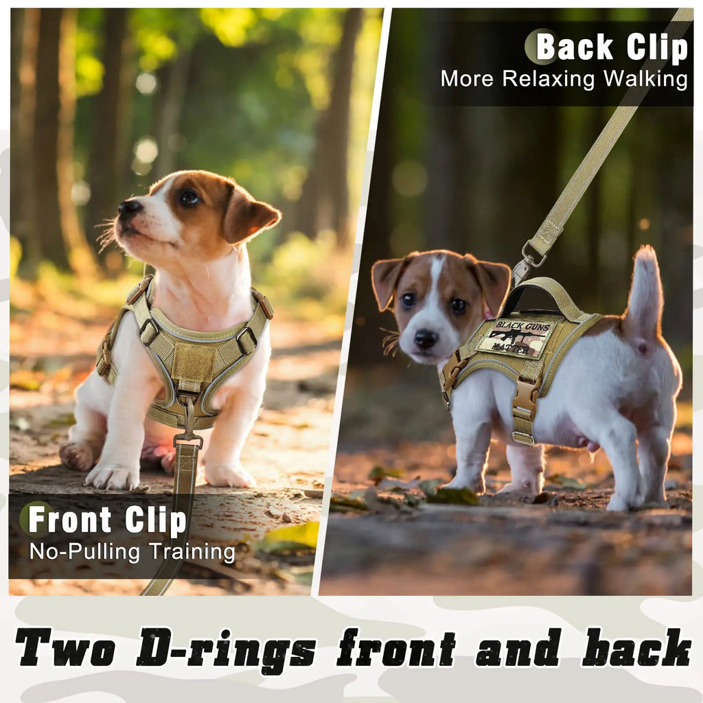 Tactical Military Dog Harness — with Handle, Reflective & Patches Included