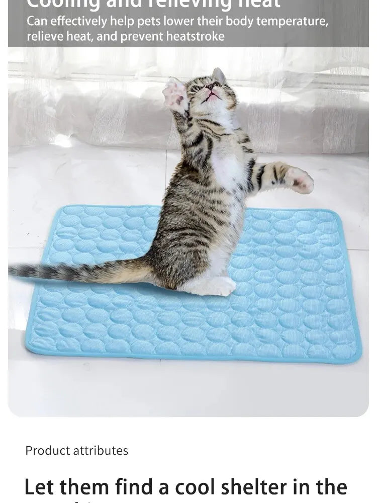 Summer Cooling Mat for Dogs & Cats – Ice Silk Fabric