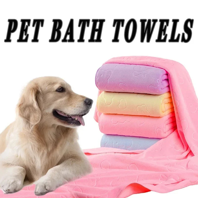 Pet Bath Towel for Dogs and Cats – Absorbent Quick-Dry Microfiber
