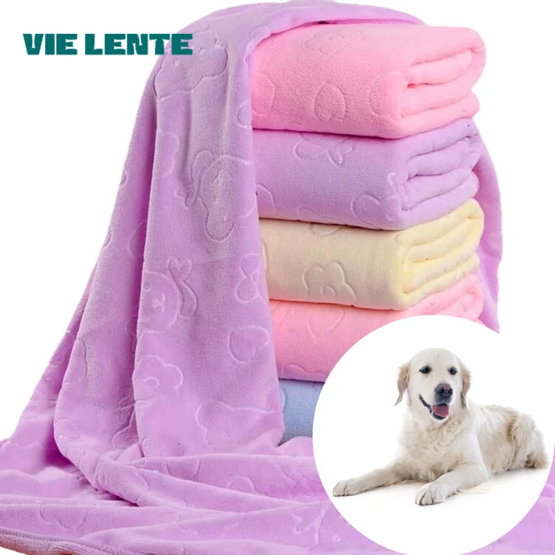Pet Bath Towel for Dogs and Cats – Absorbent Quick-Dry Microfiber