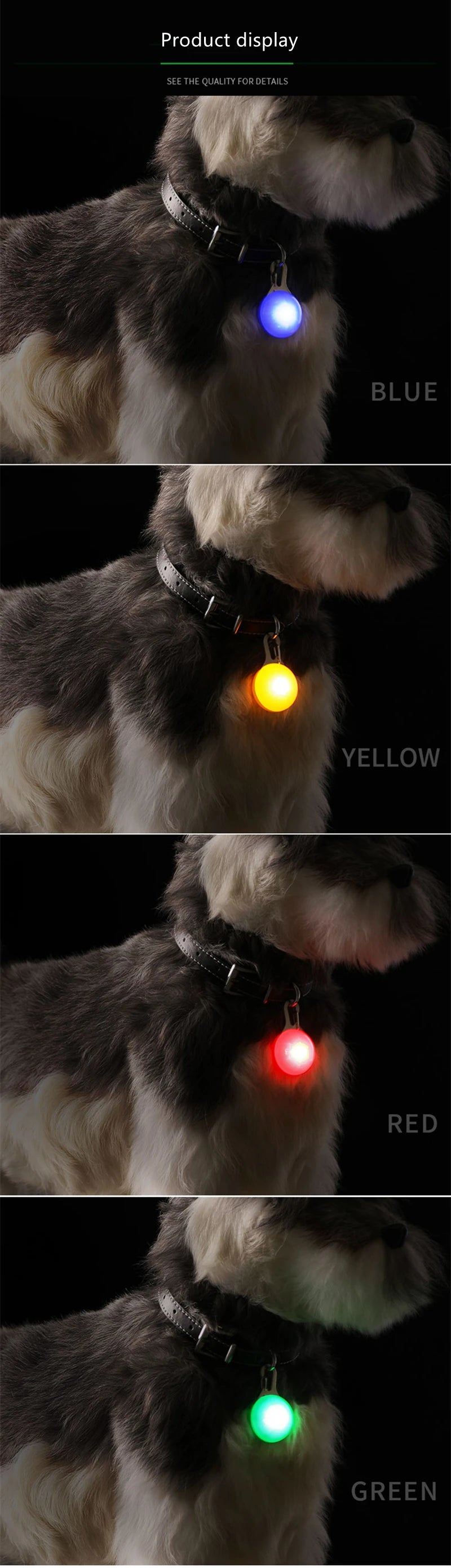 USB Rechargeable LED Dog Collar Pendant — Night Safety Light