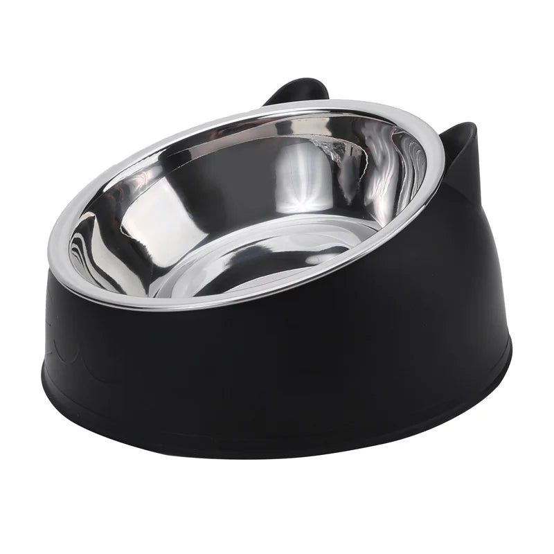 Tilted Stainless Steel Bowl for Cats and Dogs – 1, 2 or 5 Pack