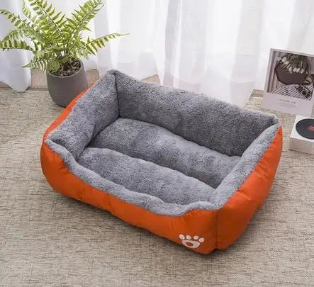 Square Cotton Pet Bed for Dogs & Cats – Warm Nest in Candy Colors