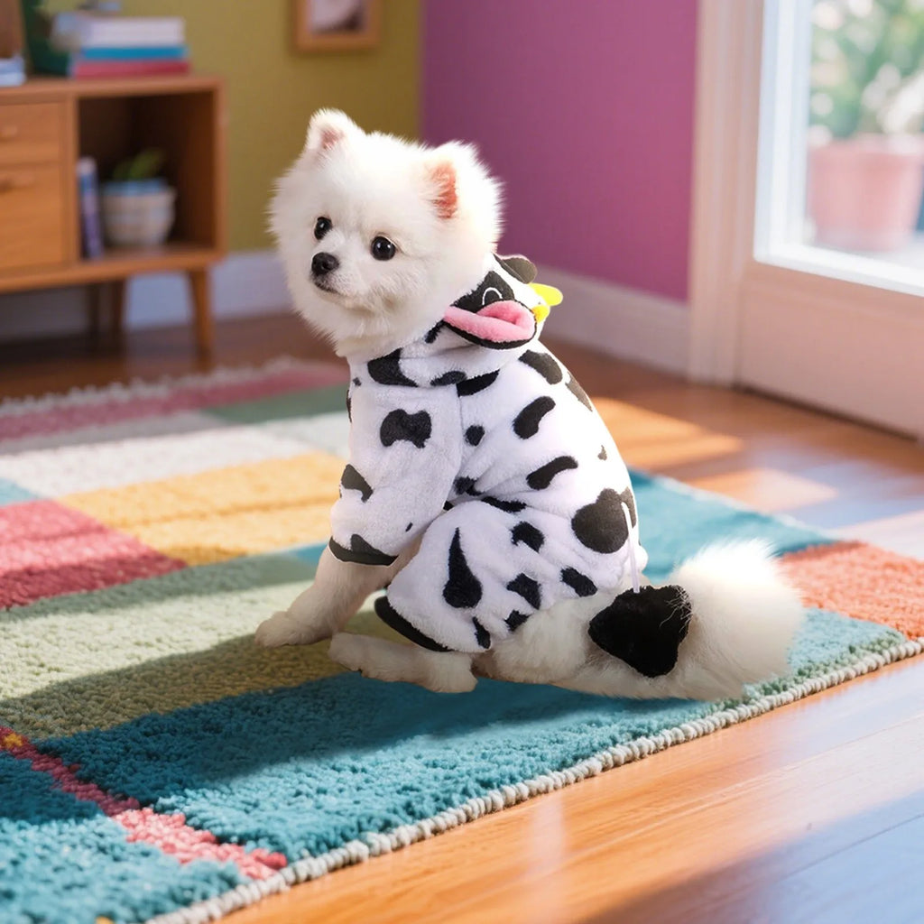 Cow Costume for Dogs & Cats – Warm & Adorable for Halloween and Christmas