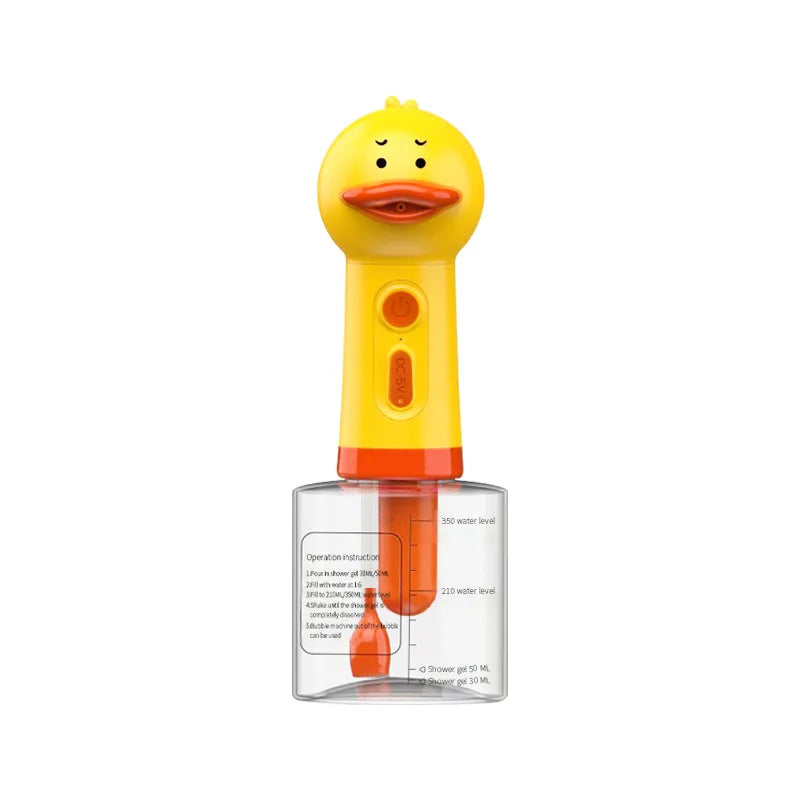 Automatic Pet Foam Dispenser – Duck-Shaped, USB Rechargeable, Bath Grooming Tool