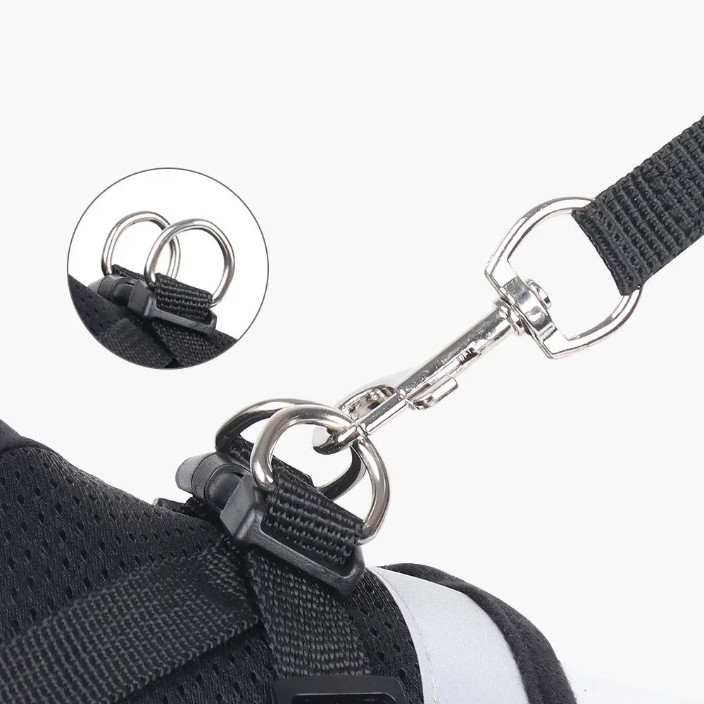 Escape-Proof Cat Harness — Reflective Mesh Vest with Leash, Adjustable