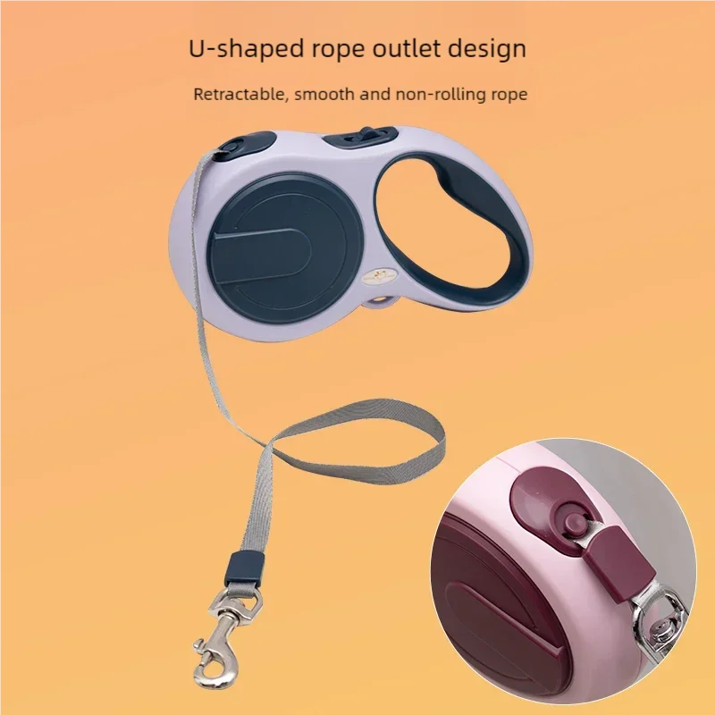 5-Meter Retractable Dog Leash — Durable Nylon with Instant Lock