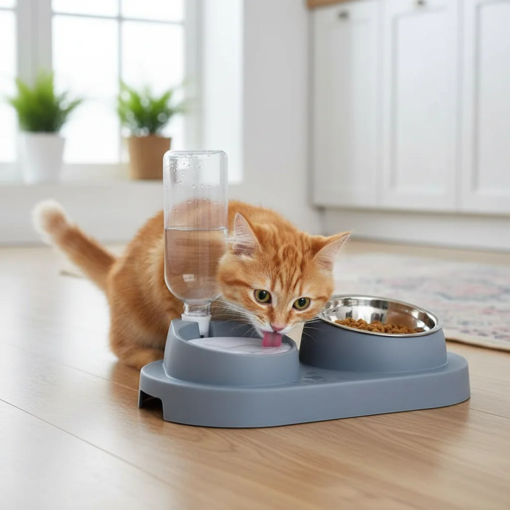 Automatic Water & Food Dispenser for Dogs and Cats – Non-Slip