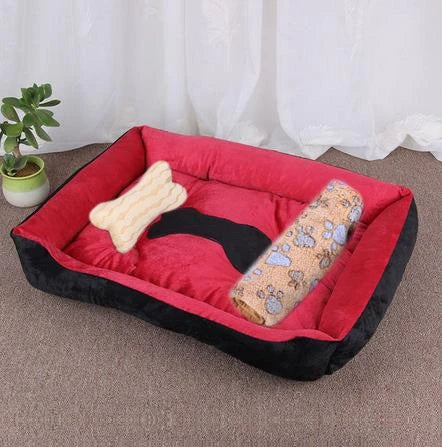 Square Cotton Pet Bed for Dogs & Cats – Warm Nest in Candy Colors