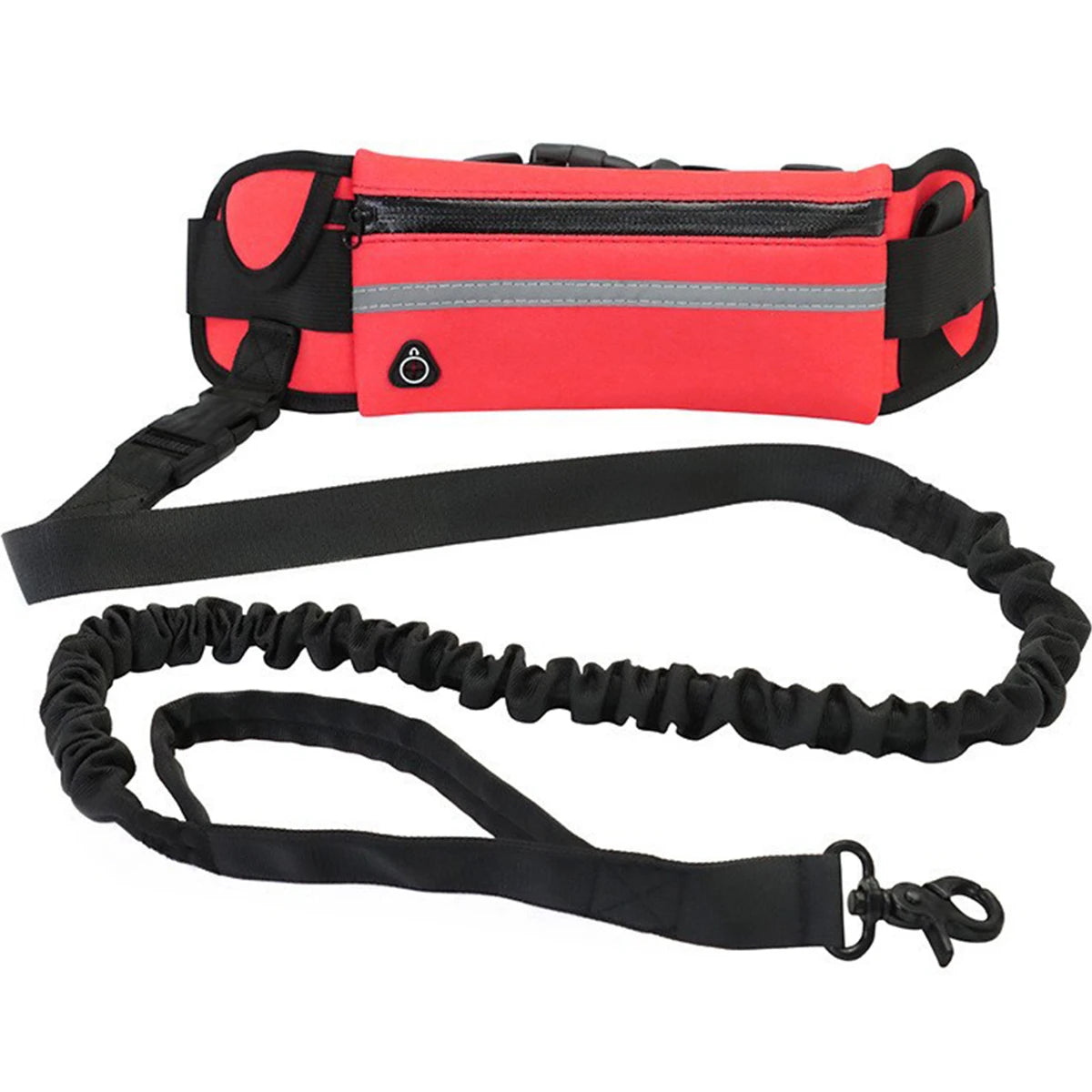 Hands-Free Dog Leash with Waist Bag — Reflective, Elastic, for Running & Walking