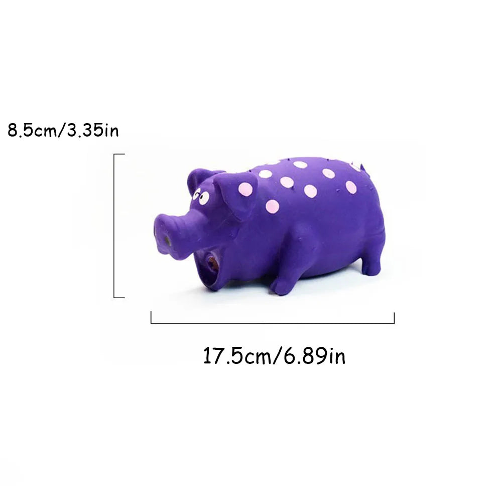 Juguete de Látex Cerdito con Sonido para Perros - Masticable, Resistente y Divertido