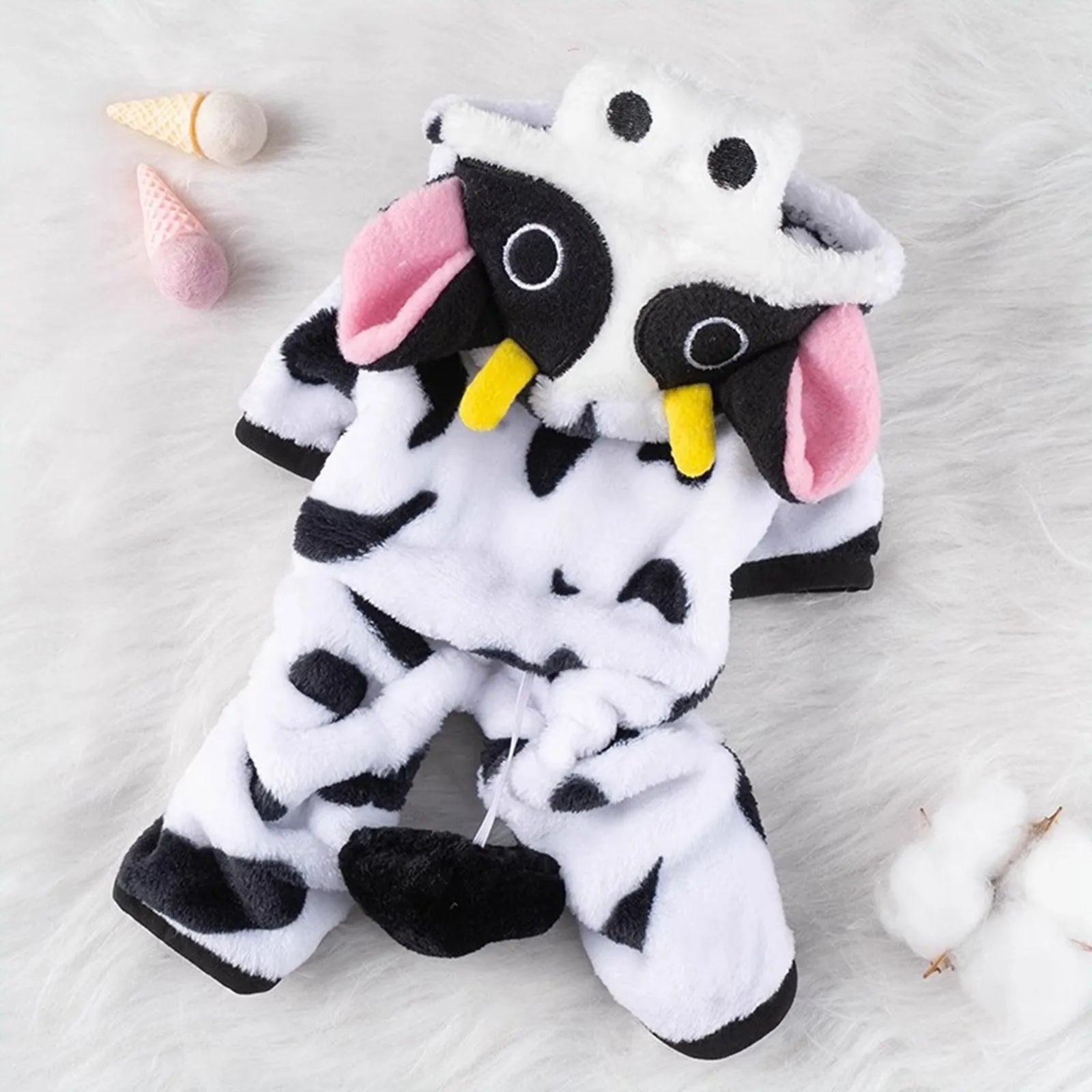 Cow Costume for Dogs & Cats – Warm & Adorable for Halloween and Christmas