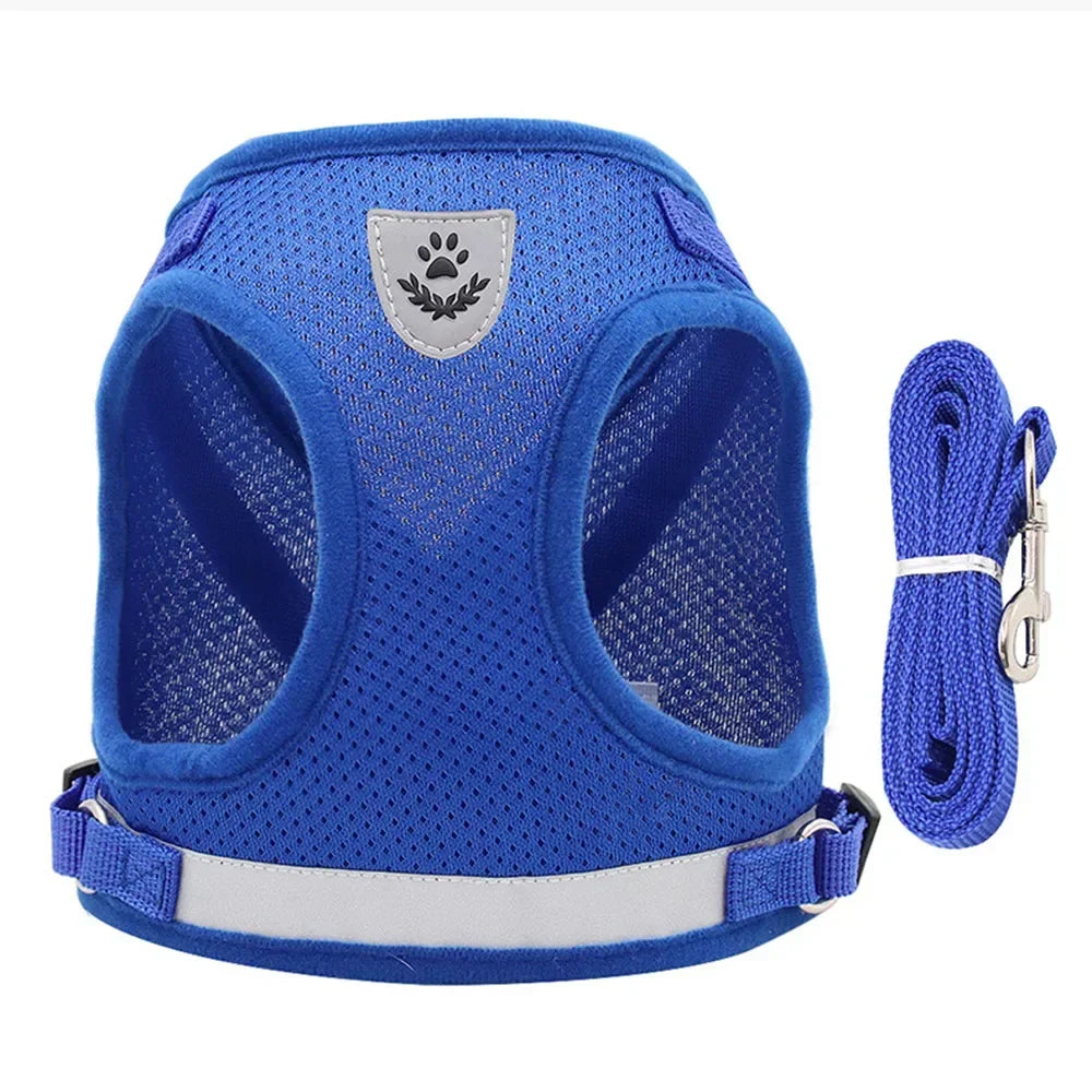 Escape-Proof Cat Harness — Reflective Mesh Vest with Leash, Adjustable