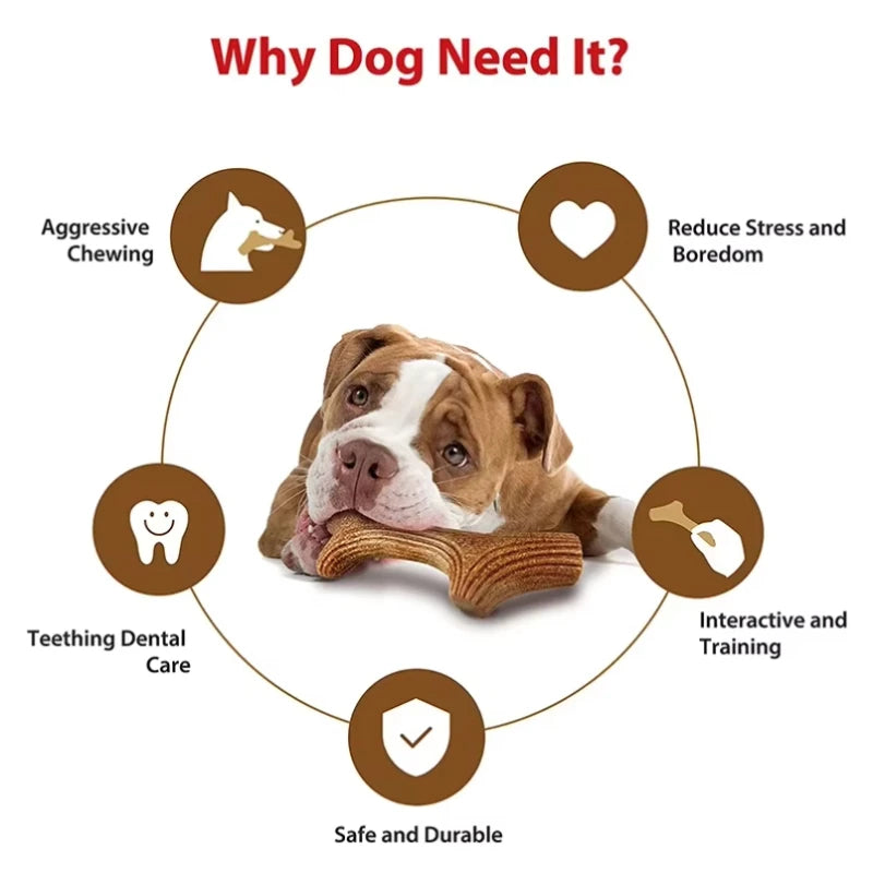 Real Deer Antler Dog Chew Toy – Indestructible Natural Wood for Aggressive Chewers