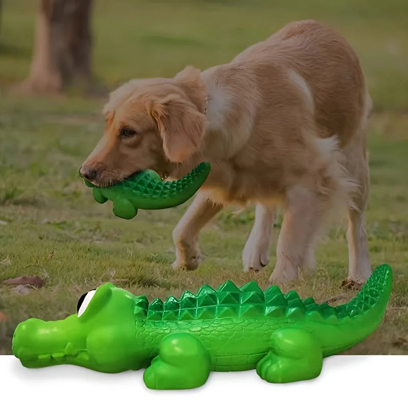 Crocodile Squeaky Dog Chew Toy – Durable Latex for Aggressive Chewers – All Breeds