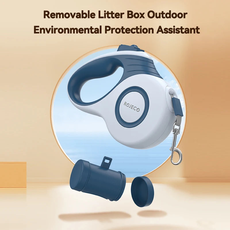 ROJECO Retractable Dog & Cat Leash — 3M/5M, Durable Nylon, for Walking & Hiking