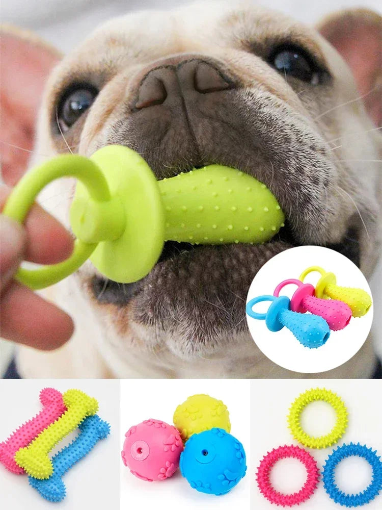 Juguete de Goma con Pinchos para Perros Pequeños - Limpieza Dental y Entrenamiento