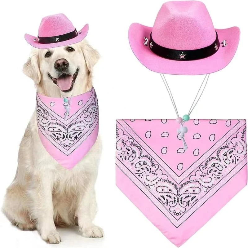 Cowboy Set for Dogs – Costume Hat and Bandana