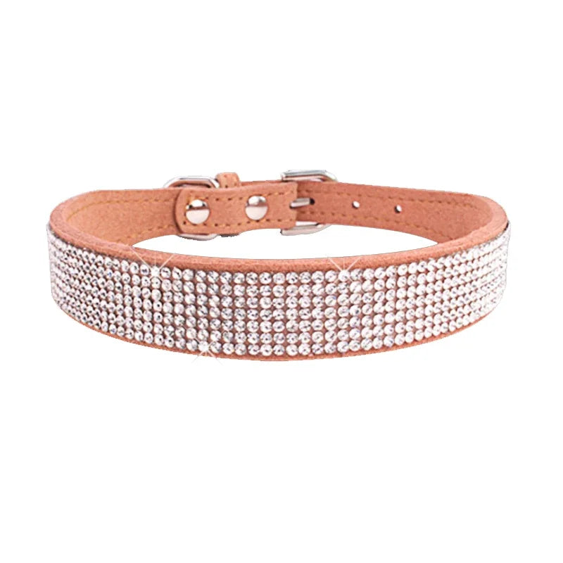 Crystal Rhinestone Dog & Cat Collar — Glamorous Design, 8 Colors & 3 Sizes