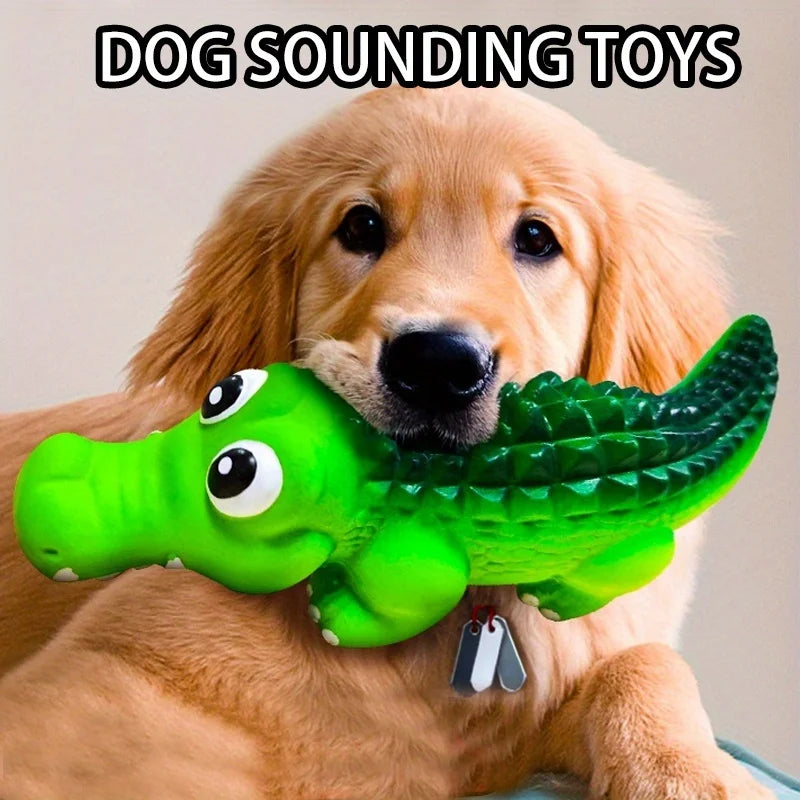 Crocodile Squeaky Dog Chew Toy – Durable Latex for Aggressive Chewers – All Breeds