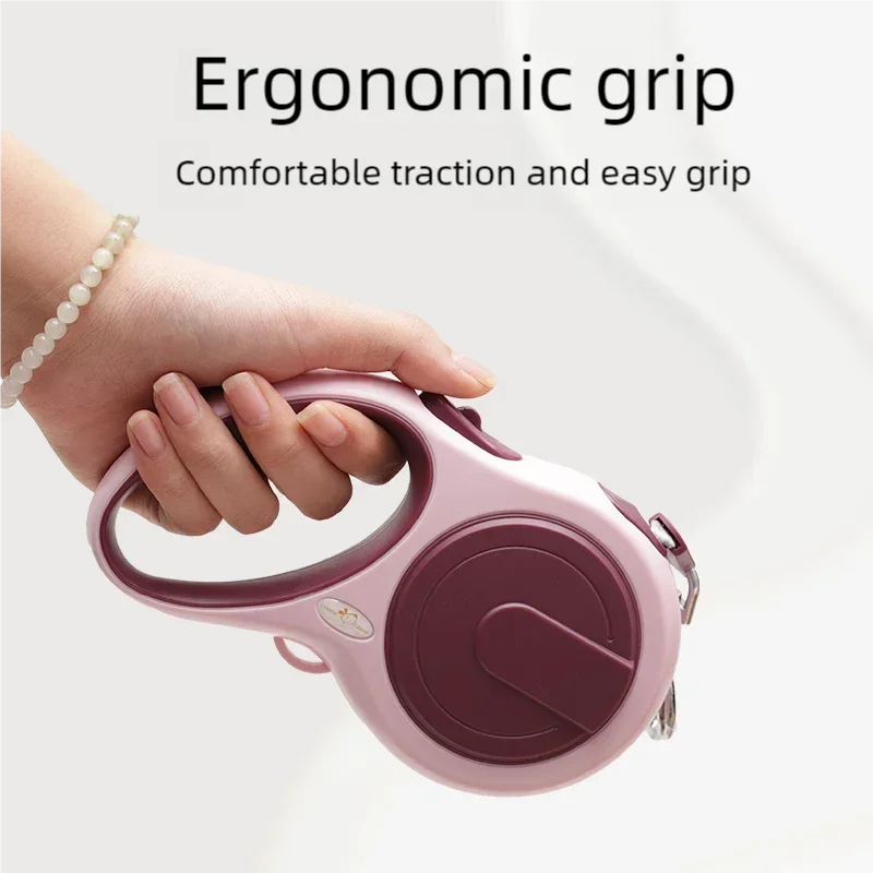 5-Meter Retractable Dog Leash — Durable Nylon with Instant Lock