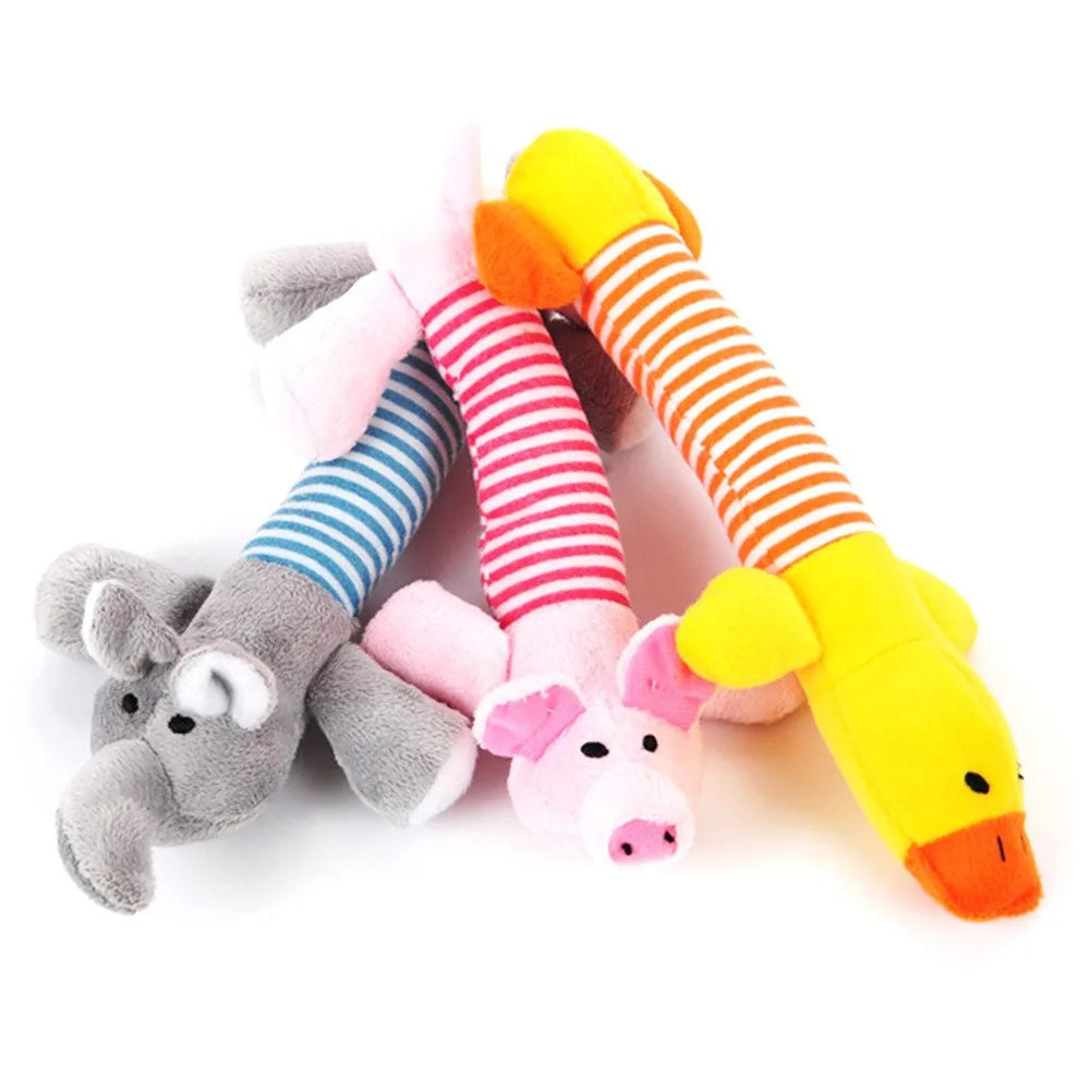 Juguetes de Peluche con Sonido para Perros y Gatos - Cerdo, Pato y Elefante