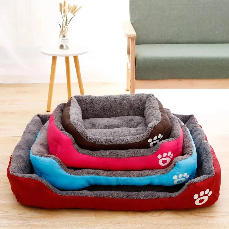 Square Cotton Pet Bed for Dogs & Cats – Warm Nest in Candy Colors