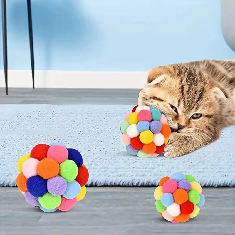 Cat Toy Balls – Plush, Bell & Wool Set for All Ages