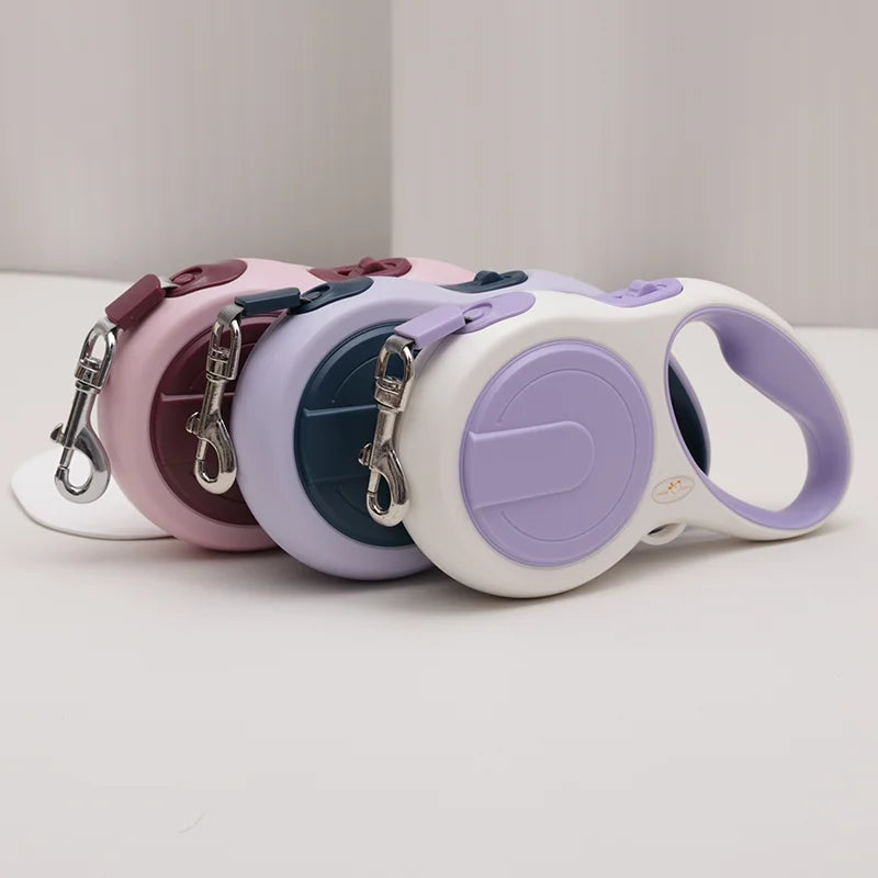 5-Meter Retractable Dog Leash — Durable Nylon with Instant Lock