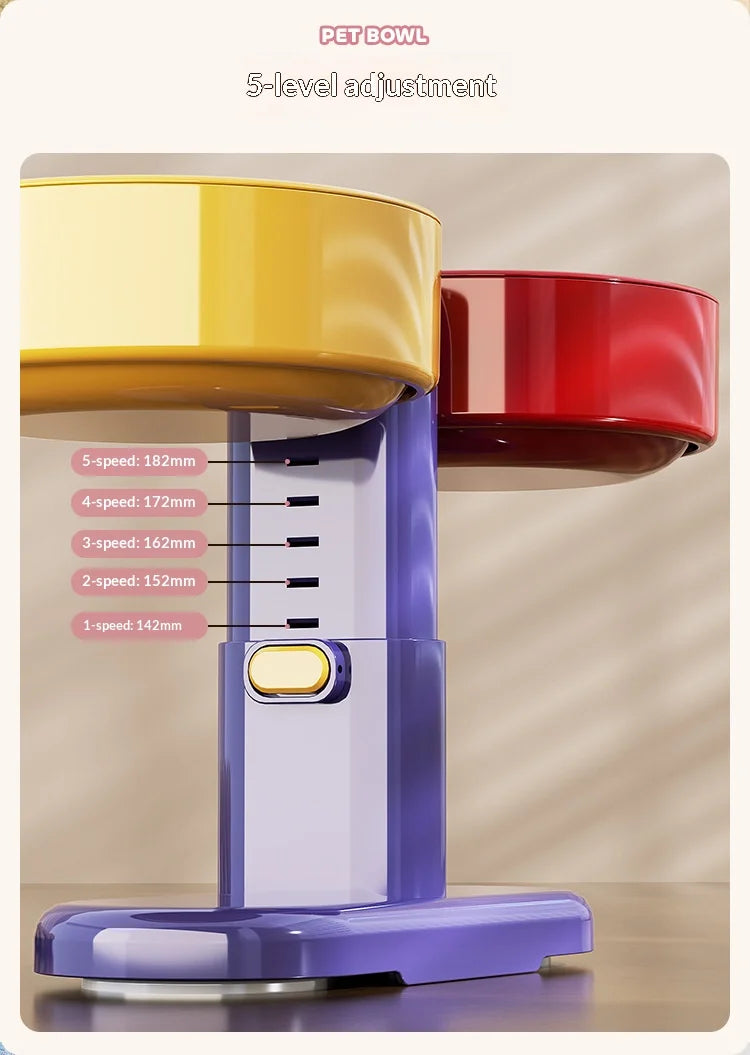 Height-Adjustable Anti-Tip Bowl for Dogs and Cats