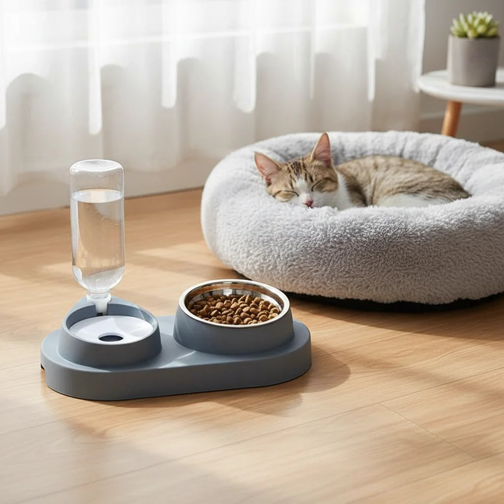 Automatic Water & Food Dispenser for Dogs and Cats – Non-Slip