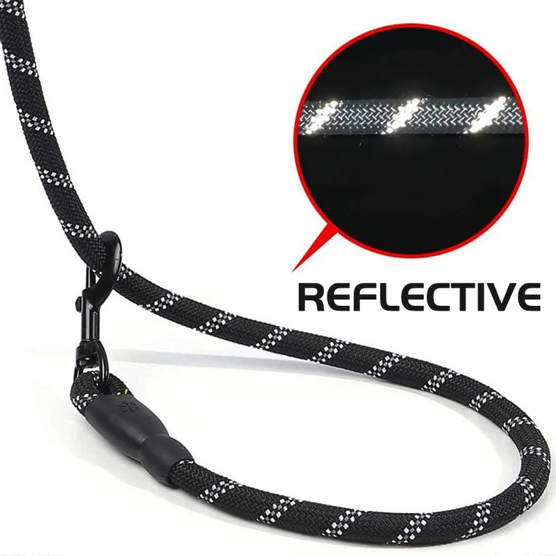 Reflective Dog Leash with Padded Handle — Durable Nylon, 7 Colors, 3 Lengths
