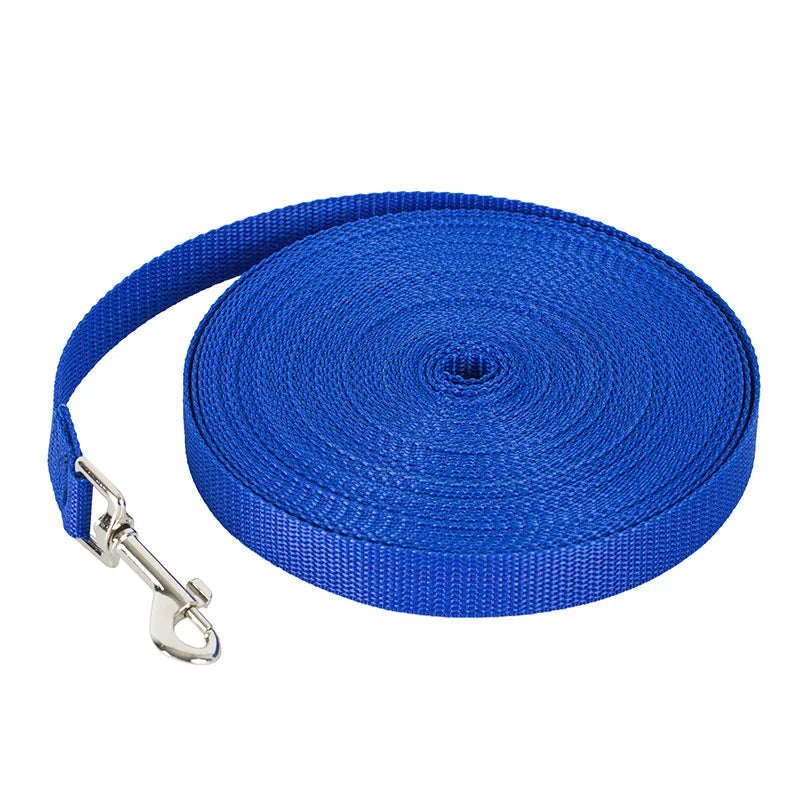 Long Training Dog Leash — Reflective Nylon, 6 Colors, 1.2m to 30m
