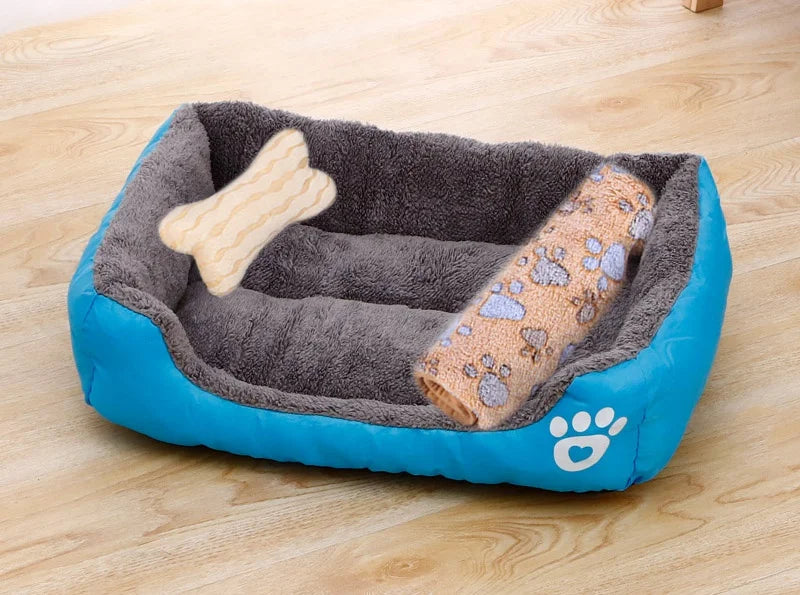 Square Cotton Pet Bed for Dogs & Cats – Warm Nest in Candy Colors