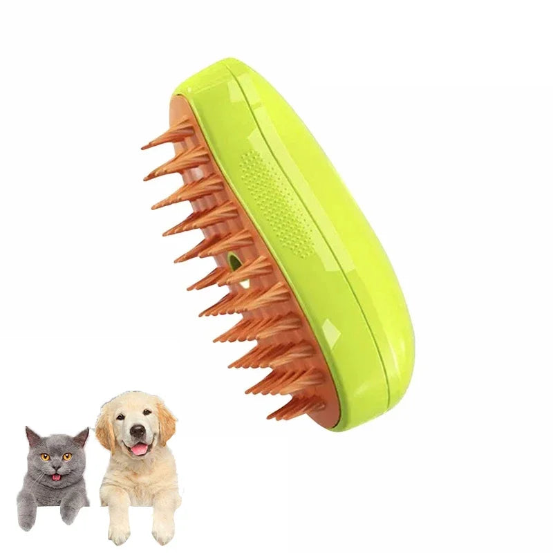 3-in-1 Steam Brush for Cats & Dogs – Grooming, Massage & Steamer
