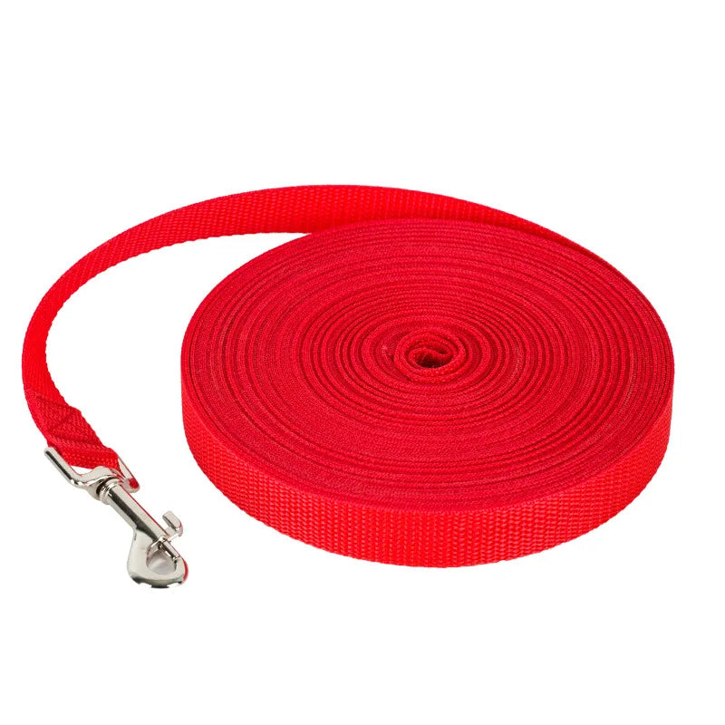 Long Training Dog Leash — Reflective Nylon, 6 Colors, 1.2m to 30m