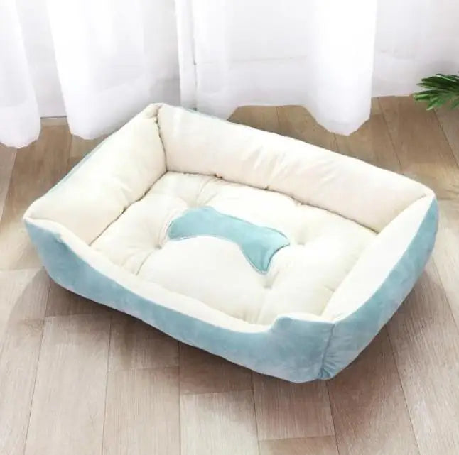 Square Cotton Pet Bed for Dogs & Cats – Warm Nest in Candy Colors