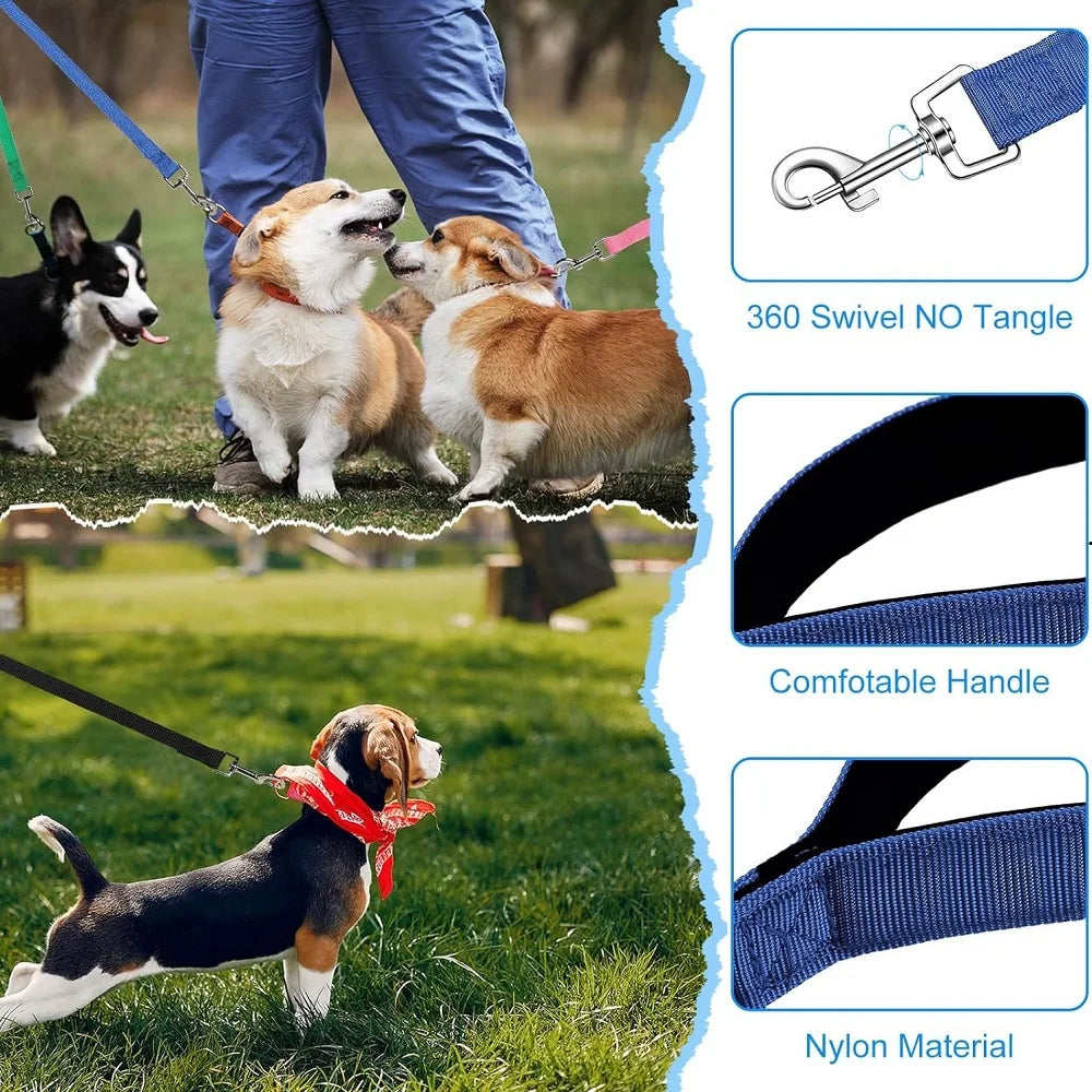 Long Training Dog Leash — Reflective Nylon, 6 Colors, 1.2m to 30m