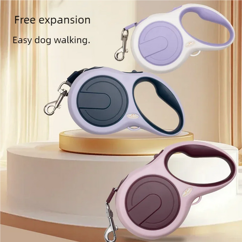 5-Meter Retractable Dog Leash — Durable Nylon with Instant Lock