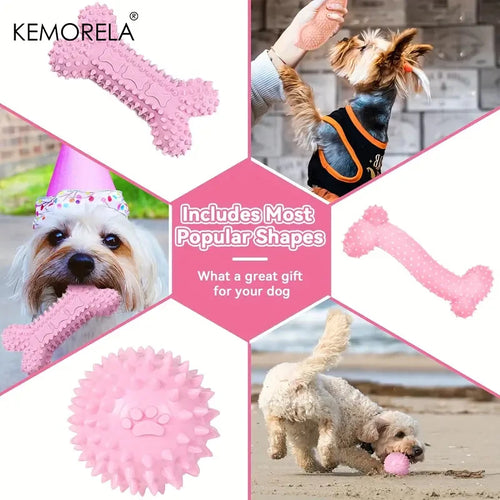 6-Piece Dog Chew Toy Set – Soft Rubber, Dental Cleaning & Perfect Gift