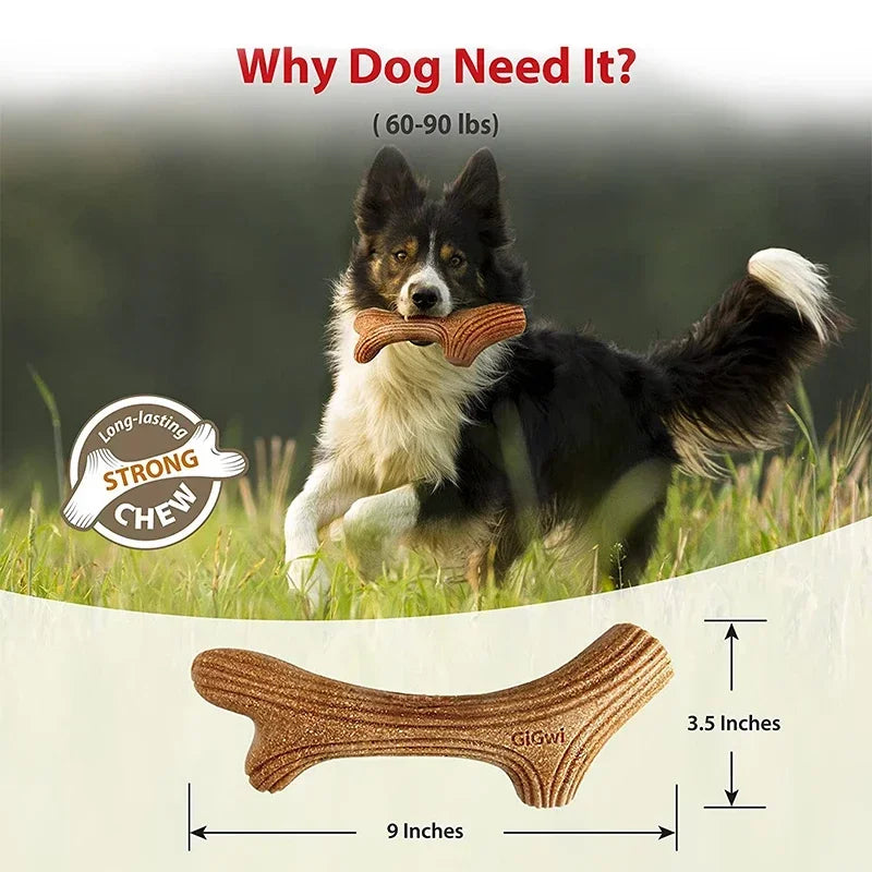 Real Deer Antler Dog Chew Toy – Indestructible Natural Wood for Aggressive Chewers