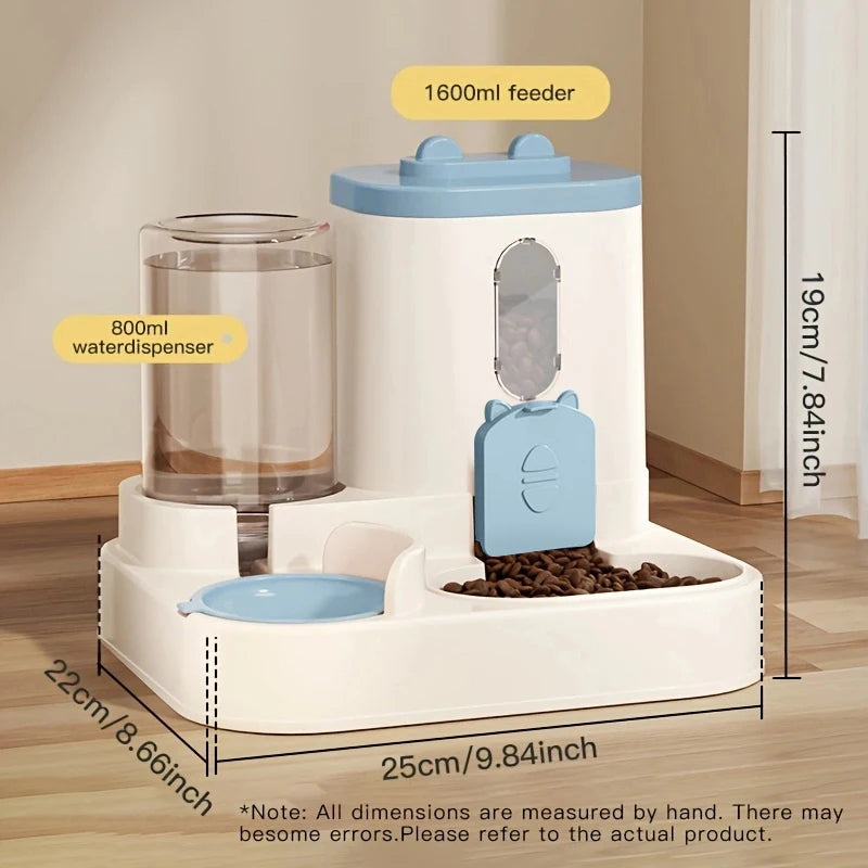 Automatic 2-in-1 Food & Water Dispenser for Dogs and Cats - Large Capacity