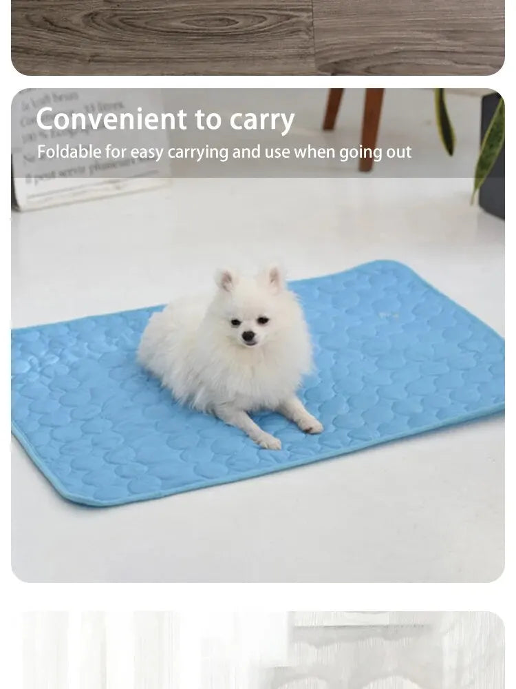 Summer Cooling Mat for Dogs & Cats – Ice Silk Fabric