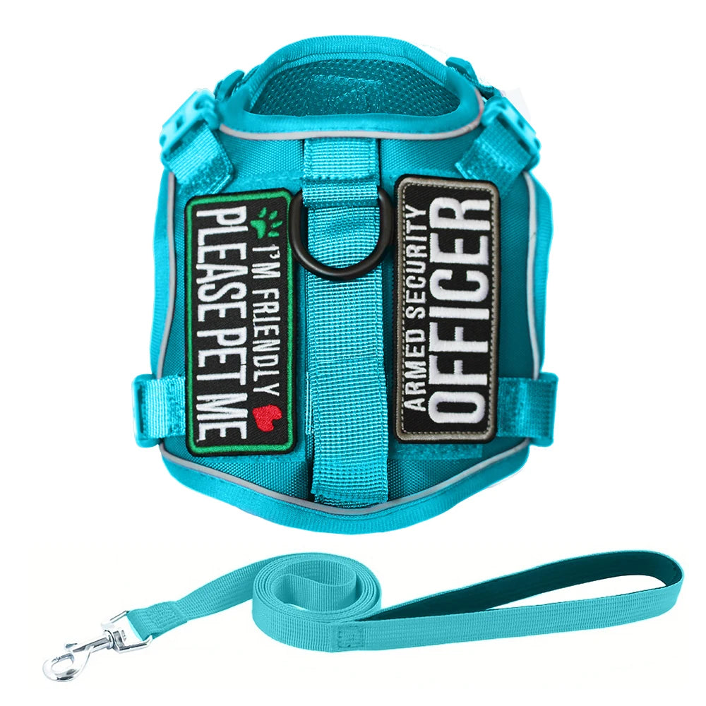 Tactical Military Dog Harness — with Handle, Reflective & Patches Included